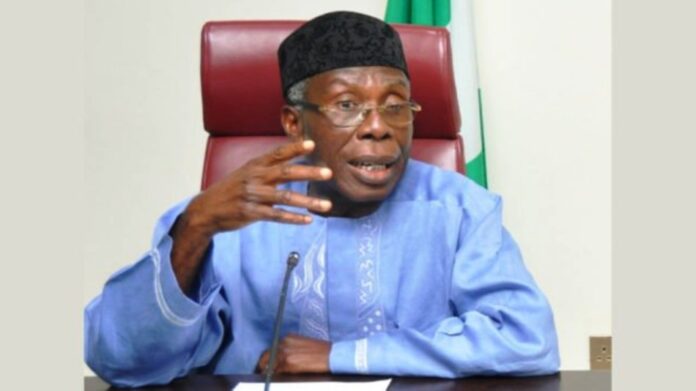 PRESIDENT BUHARI GREETS CHIEF AUDU OGBEH AT 75