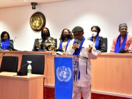Hon. Minister of Labour and Employment, Dr Chris Ngige, addressing the media during the commemoration of World Day Against Child Labour 2022, in Abuja
