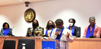 Hon. Minister of Labour and Employment, Dr Chris Ngige, addressing the media during the commemoration of World Day Against Child Labour 2022, in Abuja