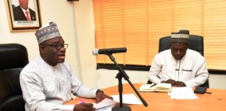 Engr. Kamoru Busari (left) with Mr Musa Sa'eed Talle (Right) at the inauguration