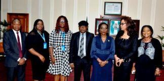 SOLICITOR GENERAL OF THE FEDERATION / PERMANENT SECRETARY, FEDERAL MINISTRY OF JUSTICE, BEATRICE JEDDY – AGBA,OON,MNI, FORMER CHIEF JUDGE FCT HIGH COURT/CHAIRMAN OF THE PRESIDENTIAL COMMITTEE ON CORRECTIONAL REFORM AND DECONGESTION,HON. JUSTICE (DR.) ISHAQ BELLO (RTD.), ACTING DIRECTOR, ADMINISTRATION OF CRIMINAL JUSTICE AND REFORMS DEPARTMENT/SECRETARY TO THE COMMITTEE, LETICIA AYOOLA- DANIEL IN A GROUP PHOTOGRAPH WITH THE NEWLY INAUGURATED COMMITTEE MEMBERS ON THE REVIEW OF THE BORSTAL INSTITUTIONS AND REMAND CENTRES ACT 2004 LFN.-HELD ON 7th JULY 2022, HAGF CONFRENCE ROOM FEDERAL MINISTRY OF JUSTICE ABUJA