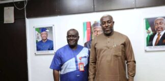(Left) HMSH Hon. Joseph Ekumankama with Dr. Tosan Erhabor (Registrar MLSCN)
