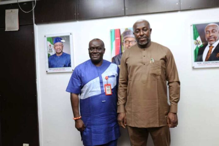 (Left) HMSH Hon. Joseph Ekumankama with Dr. Tosan Erhabor (Registrar MLSCN)