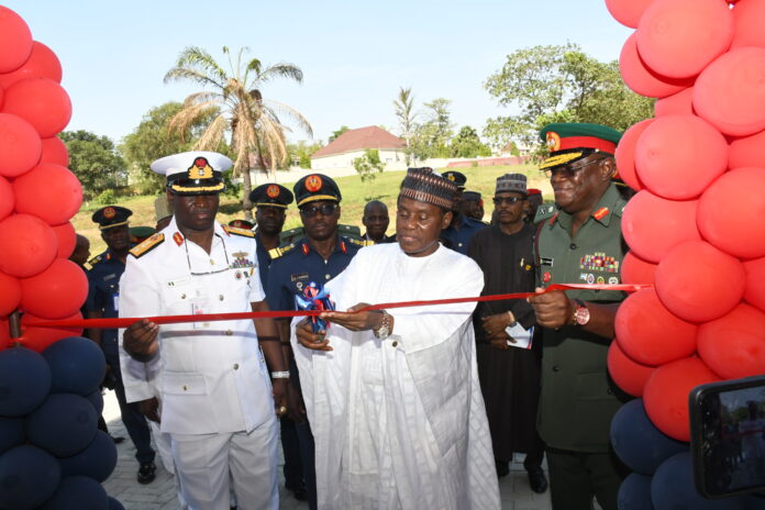 Defence Intelligence College1 The Minister of Defence, Major General Bashir Salihi Magashi (Rtd) commissioned some vital projects supported by the Chief of Defence Intelligence, Maj Gen. Adebayo, the Commandant of the College, Commodore E. A. Zipele and other senior serving and retired Officers. at Defence Intelligence College (DIC) in Karu Abuja
