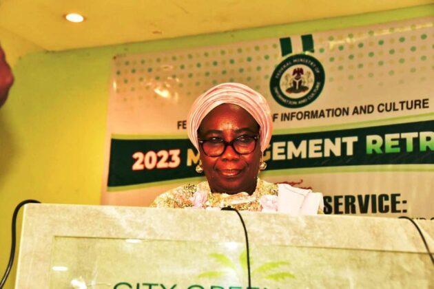 Permanent Secretary Federal Ministry of Information and Culture, Mrs. Lydia Shehu Jafiya mni