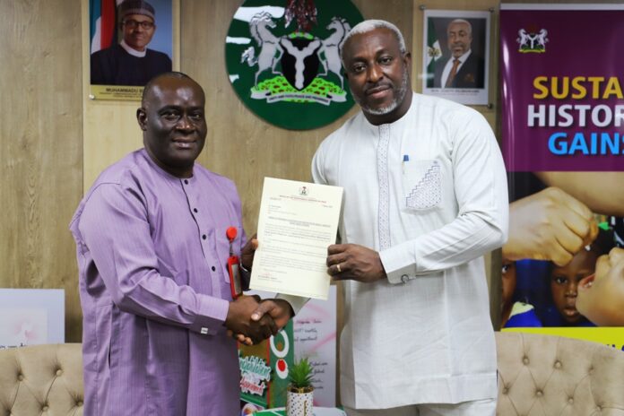 HMSH Hon. Joseph Ekumankama with Dr. Tosan Erhabor (Registrar MLSCN)