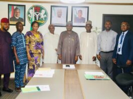 The Permanent Secretary, Ecological Project Office, Malam Shehu Ibrahim, mni (m) with members of the FOI Committee