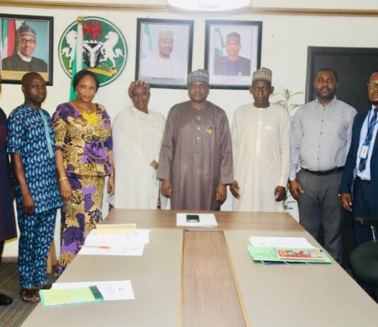 The Permanent Secretary, Ecological Project Office, Malam Shehu Ibrahim, mni (m) with members of the FOI Committee