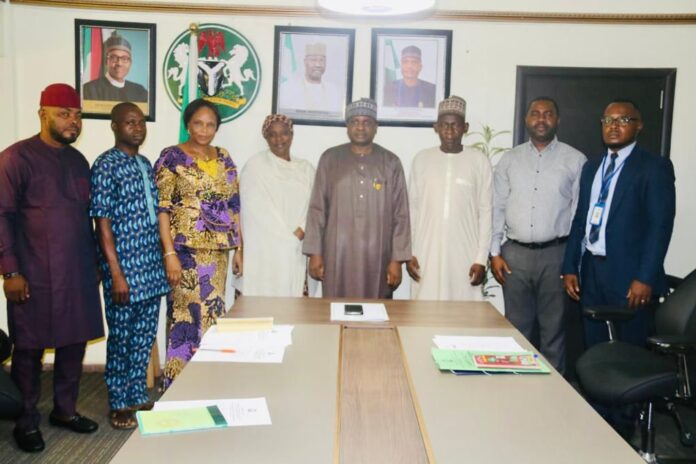 The Permanent Secretary, Ecological Project Office, Malam Shehu Ibrahim, mni (m) with members of the FOI Committee