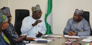 The Permanent Secretary, Malam shehu Ibrahim mni, (R), and the Director-General, National Commission for Museums and Monuments, Prof Abba Isa Tijani (L) during the courtesy visit today in Abuja.