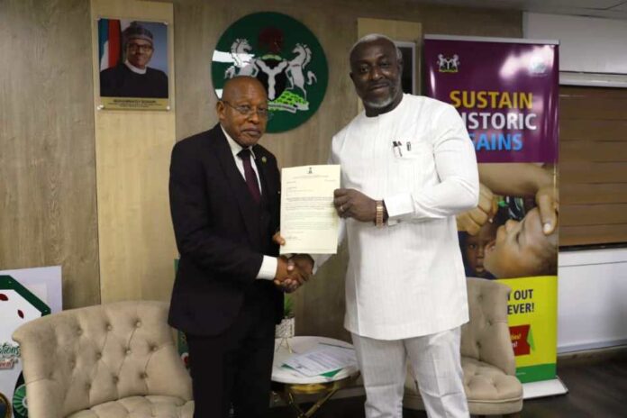 HMSH Hon. Joseph Ekumankama with Dr. Sunday Etukudoh (Provost-CEO FSLMT Jos)