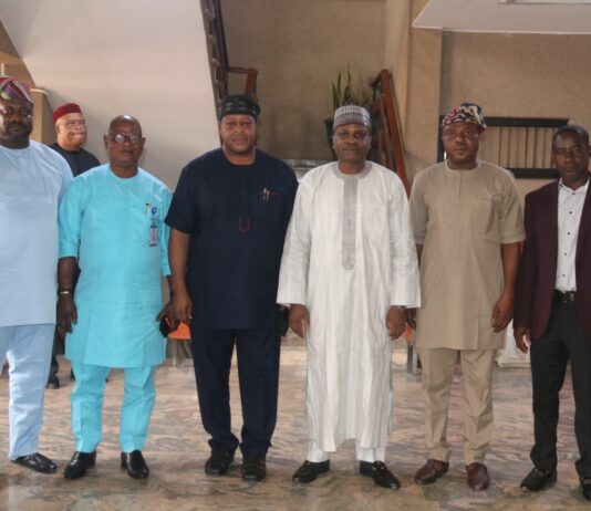 EPO PS, Malam Shehu Ibrahim, mni (3rd R) and Elder Chairman of OSOPADEC, Sam Erejuwa (3rd L)