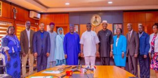 Picture of the Honourable Minister of State for Budget and National Planning, Prince Clem Agba Ikanade (6th Right) with other participants during the inauguration of the steering committee on state implementation of the Food Systems Transformation Pathway in Nigeria