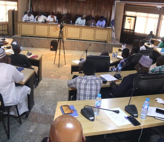 Permanent Secretary EPO, Malam Shehu Ibrahim, mni (M), EPO Directors with Stakeholders during the meeting