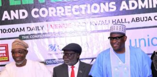 From left The Minister of Interior Ogbeni Rauf Aregbesola, The Chief Justice of the Federation and the Permanent Secretary Ministry of Interior Dr. Shuaib Belgore.