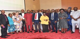 Pictures of Participants during the Sensitization workshop on the use of Geospatial data for Development Planning and Decision Making.
