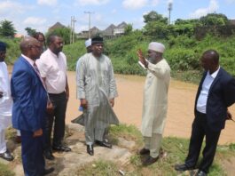 EPO Permanent Secretary during on-the-spot assessment tour of the flood ravaged Trademore Estate and its environs