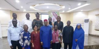 The National Food Systems Steering Committee with Permanent Secretary Budget and National Planning, Engr Nebeolisa Anako in the middle