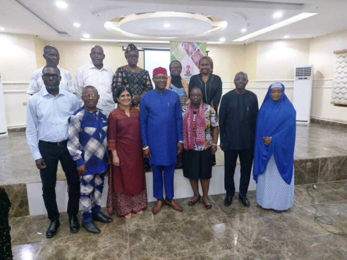 National Food Systems Steering Committee The National Food Systems Steering Committee with Permanent Secretary Budget and National Planning, Engr Nebeolisa Anako in the middle
