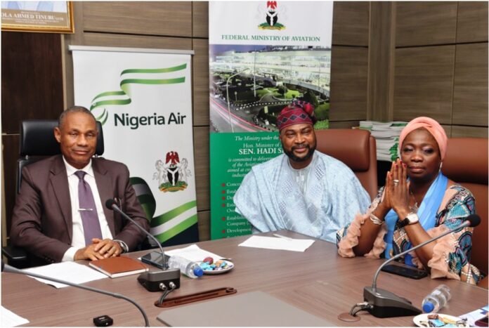 Direct Flight To Houston1 Dr. Emmanuel Meribole (Permanent secretary Ministry of Aviation & Aerospace) Ambassador Akinremi Bolaji (Ministry of Foreign Affairs) and Mrs Abike Dabiri Erewa (DG NIDCOM)