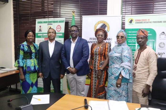 EPMS CORE TEAM1 Ag. Managing Director/CEO, FERMA, Engr. Godson Chimezie Amos, FNSE, FNIHTE (middle) with some Directors of the Agency and the Consultants in a group photograph during the inauguration