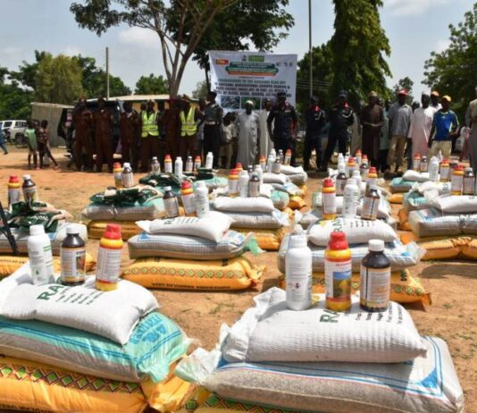 Display of some of the Agricultural Inputs to Smallholder Farmers in the North West Region.