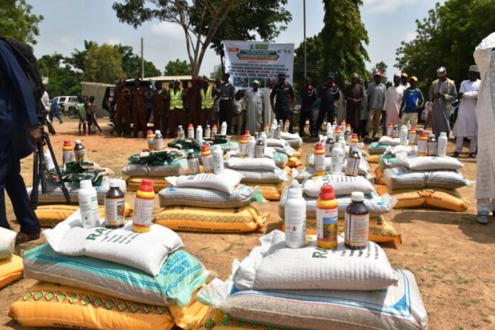 Display of some of the Agricultural Inputs to Smallholder Farmers in the North West Region.