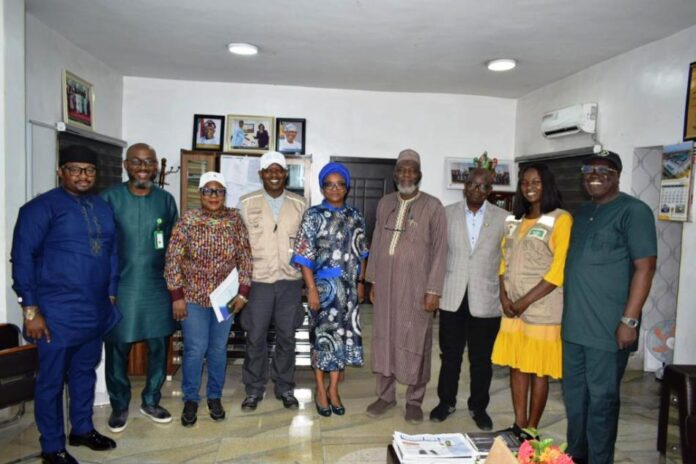 Courtesy Visit in Ikeja The Permanent Secretary, Lagos State Ministry of Agriculture, Mrs Ibironke Emokpae (C), Dr Abdulkareem Durosinlorun, Deputy Director,(Fourth Person from Right) FMARD, during the Courtesy Visit in Ikeja, Lagos State.