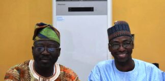 L-R.The Permanent Secretary, Services Policies and Strategies Office, Olufemi Oloruntola and Dr Dunoma Ahmed, representing the Permanent Secretary, FMAFS, during the Bi-Monthly Service Wide Meeting of Directors of Reform Coordination in Abuja.