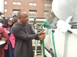 Permanent Secretary, Amb. Gabriel Aduda inaugurating the buses