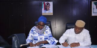 (Left) Kachollam Daju, PSH (Right) Engr. Olufunso Adebiyi (Former PSH)