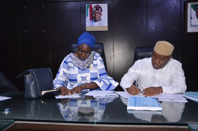 (Left) Kachollam Daju, PSH (Right) Engr. Olufunso Adebiyi (Former PSH)