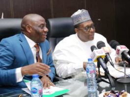 (Right) Prof. Muhammad Ali Pate, Coordinating Minister of Health and Social Welfare (Left) Dr. Tunji Alausa, Minister of State for Health and Social Welfare