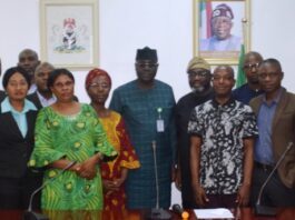 M)Permanent Secretary, Ministry of Police Affairs, Mr. Abel Olumuyiwa Enitan, and Co-Ordinator of the Performance Management System (PMS), Professor Adeyemi Ajayi with selected PMS Champions during the ongoing four-day training on Design and Implementation of Performance Management System for the departmental Champions towards institutionalization of the System in the Ministry at the headquarters of the Ministry of Police Affairs, Abuja.