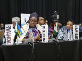 Daju Kachollom (PSH) presenting Nigeria's position on 'Regional Strategy' for expediting the implementation and monitoring of National Action Plans on Antimicrobial Resistance 2023-2030 in WHO African Region
