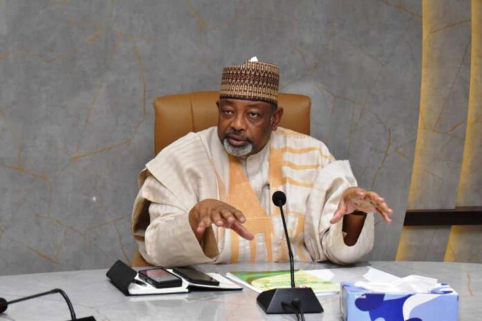 GRANULAR POTASH RAW MATERIALS The Hon. Minister of Agriculture and Food Security, Sen. Abubakar Kyari, CON, during the Inauguration in Abuja.