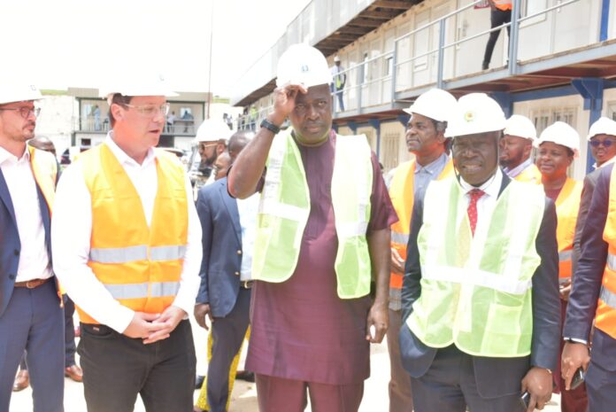 Sen. Lokpobiri being ushered round the facility.
