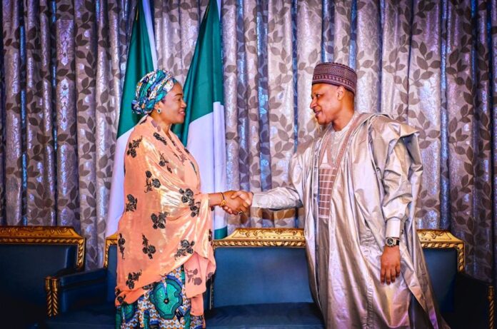 he First Lady of the Federal Republic of Nigeria Senator Oluremi Tinubu CON has received the Minister of Information and National Orientation Mohammed Idris Malagi in her office at the State House Abuja