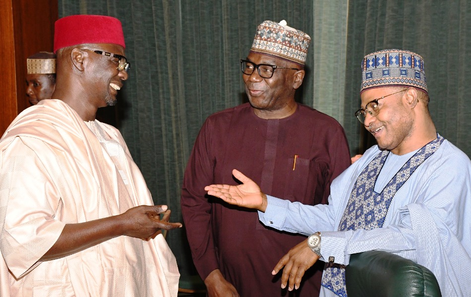 From left. Nasarawa State Governor, Abdullahi Sule; Kwara State Governor, AbdulRahman AbdulRasaq and Kaduna State Governor, Ashiru Sani during the National Economic Council at the Presidential Villa in Abuja on Thursday (28/9/23).
