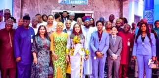 (Front row, 5th Left) Honourable Minister Of Humanitarian Affairs and Poverty Alleviation, Dr Betta Edu, (2nd Left) Permanent Secretary of the Ministry, Abel O. Enitan, in a group Photograph with Directors of the Ministry and the newly Appointed Head of Clusters, of the National Social Safety Net Programmes, Monday 25th September, 2023, in Abuja .