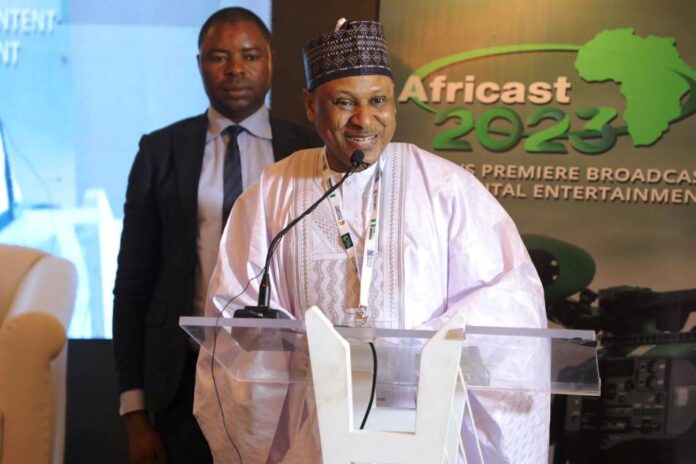 The Minister delivering his address during Africast