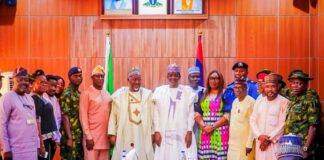Honourable Ministers of Defence in a group photograph with the newly inaugurated members of the National Planning Committee of 2024 Armed Forces Remembrance Day Celebration