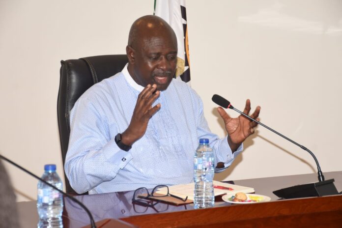 IMG-20231011-WA0052 (2) MINISTER OF STATE PETROLEUM RESOURCES (OIL), SEN. HEINEKEN LOKPOBIRI Ph.D MAKING HIS REMARKS DURING A MEETING WITH A DELEGATION FROM THE CRUDE OIL REFINERIES OWNERS' ASSOCIATION OF NIGERIA (CORAN) IN ABUJA