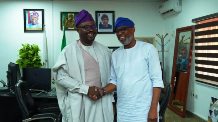 Solid Minerals and Interior Ministries The Minister of Solid Minerals Development, Dr Oladele Alake receiving Dr. Tunji-Ojo, the Minister for Interior in his office. Dr. Tunji-Ojo paid courtesy visit on Dr Alake.