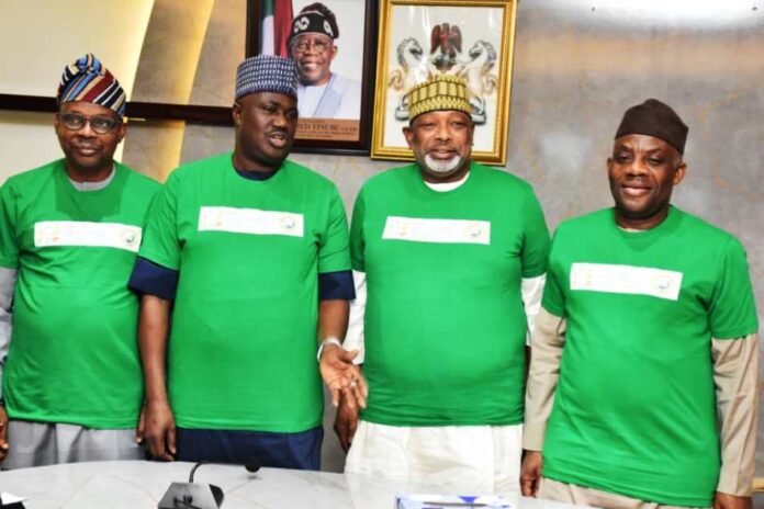 L- R, The Minister of State, Ministry of Environment, Minister of State, Agriculture and Food Security, Sen. Dr. Aliyu Sabi Abduallahi and Minister of Agriculture and Food Security, Sen. Abubakar Kyari, during the 2023 World Rabies Day Joint Ministerial Press Briefing in Abuja.