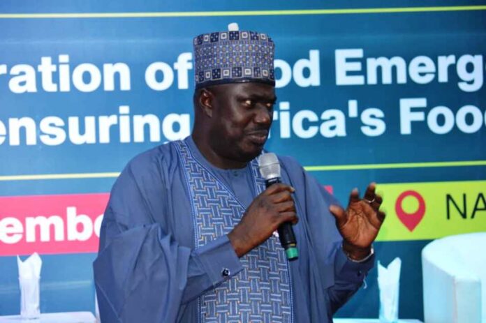 The Minister of State, Agriculture and Food Security, Sen. Dr. Aliyu Sabi Abdullahi,during the 6 Edition of Seed Connect Conference and Exhibition in Abuja.