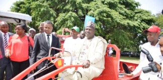 The Minister of State, Agriculture and Food Security, Sen. Dr. Aliyu Abdullahi during the AAMETEX 2023,in Abuja.