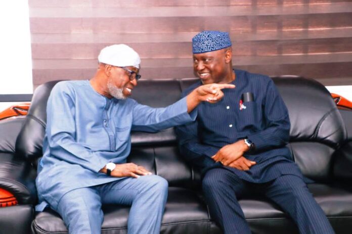 he Executive Governor of EKITI State, Mr Abiodun Oyebanji paid courtesy visit to the Minister of Solid Minerals Development, Dr Oladele Alake in his office in Abuja.