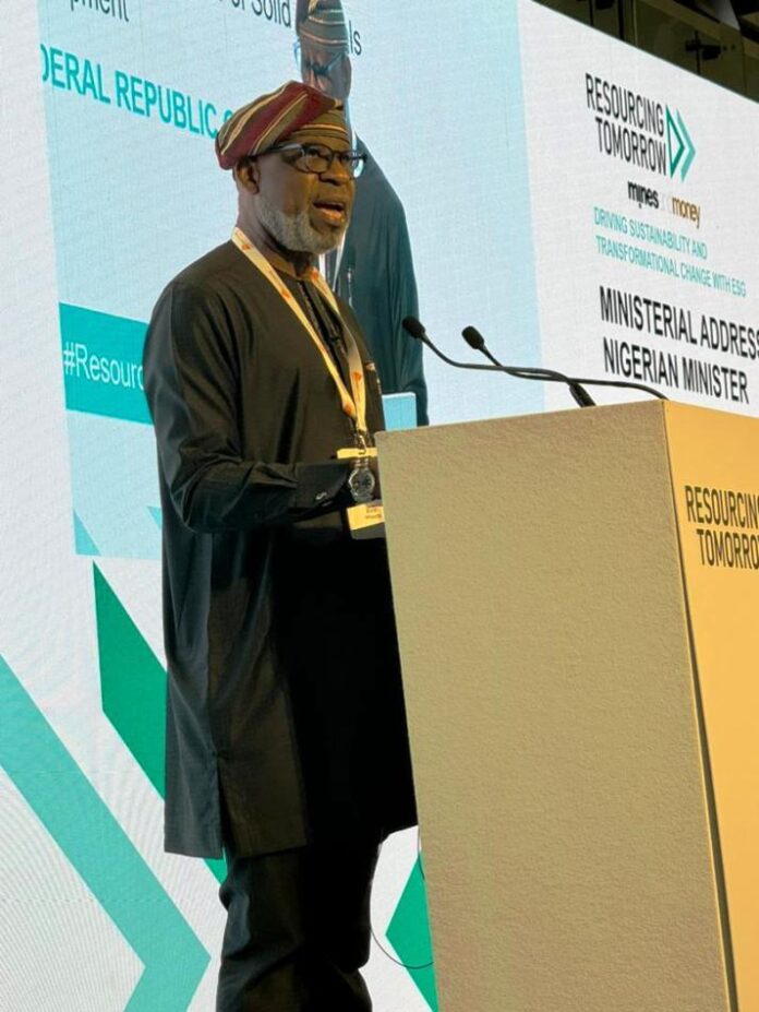 Dr. Oladele Alake at the Mines & Money Conference which opened in London, United Kingdom on Tuesday.