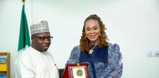 Honourable Minister of Women Affairs, Barrister (Mrs) Uju Kennedy-Ohanenye and Chairman, National Population Commission, Hon. Nasir Kwarra